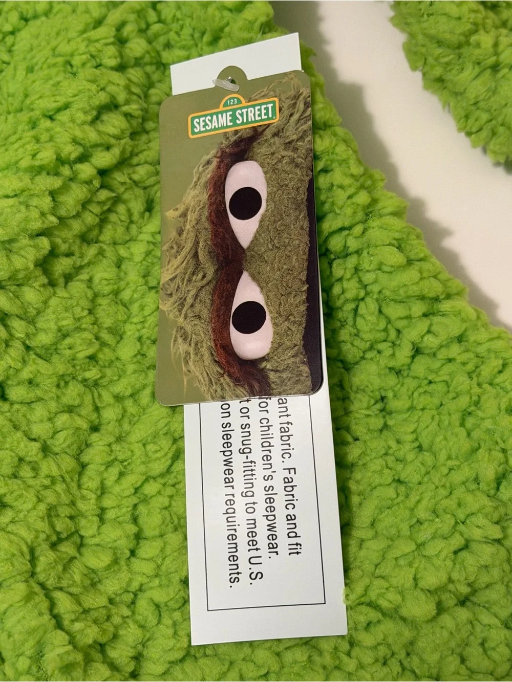 Sesame Street Toddler Oscar the Grouch Sherpa Halloween Costume Pajamas 4T